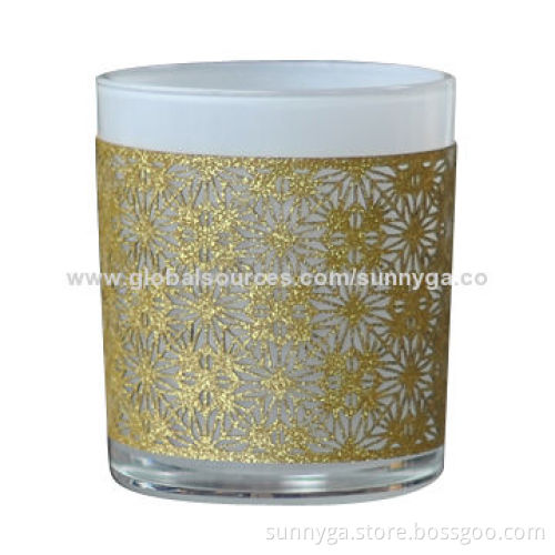 Glass Candle Holder with PU Sleeve, 290mL Capacity